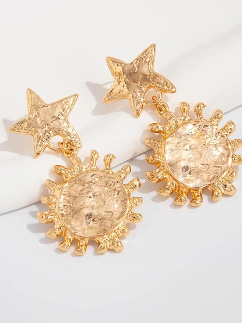 Zara Gold Star and Sun Drop Earrings